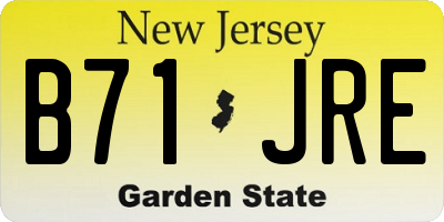 NJ license plate B71JRE