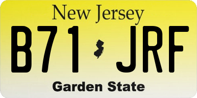 NJ license plate B71JRF