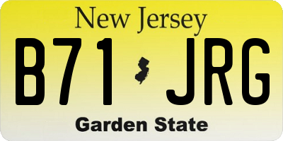 NJ license plate B71JRG