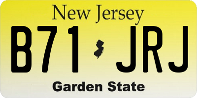 NJ license plate B71JRJ