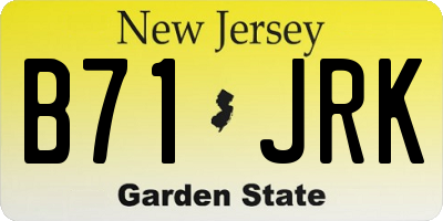 NJ license plate B71JRK