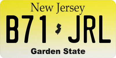 NJ license plate B71JRL