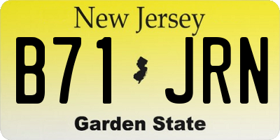 NJ license plate B71JRN