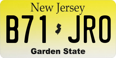 NJ license plate B71JRO
