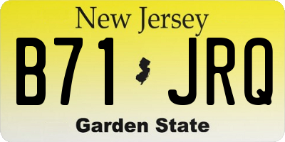 NJ license plate B71JRQ