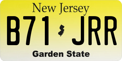 NJ license plate B71JRR