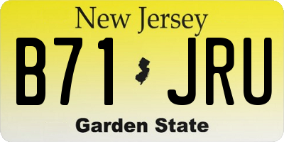 NJ license plate B71JRU