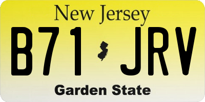 NJ license plate B71JRV