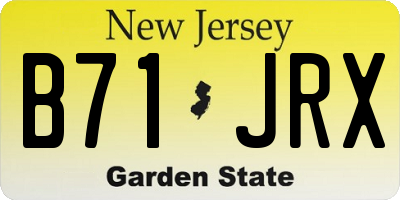 NJ license plate B71JRX