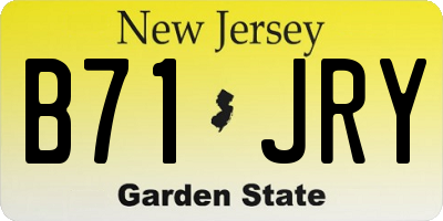 NJ license plate B71JRY