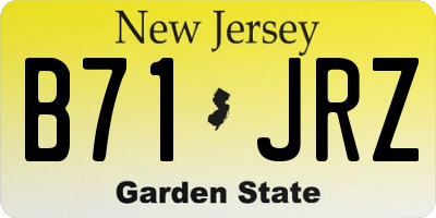 NJ license plate B71JRZ