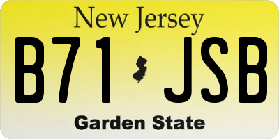 NJ license plate B71JSB