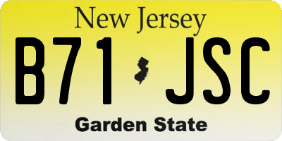 NJ license plate B71JSC