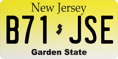 NJ license plate B71JSE