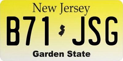NJ license plate B71JSG