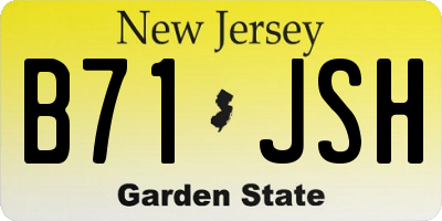 NJ license plate B71JSH