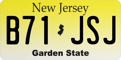 NJ license plate B71JSJ