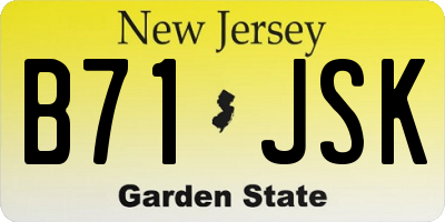 NJ license plate B71JSK