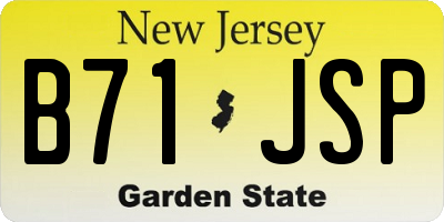 NJ license plate B71JSP