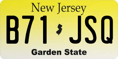 NJ license plate B71JSQ