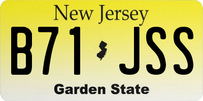 NJ license plate B71JSS