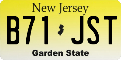 NJ license plate B71JST