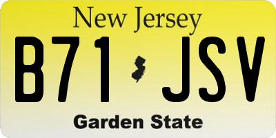 NJ license plate B71JSV