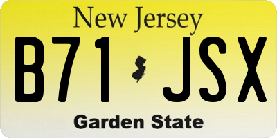 NJ license plate B71JSX