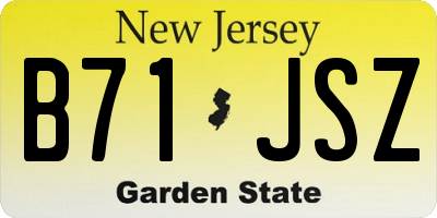 NJ license plate B71JSZ