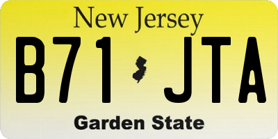 NJ license plate B71JTA