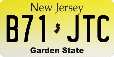 NJ license plate B71JTC