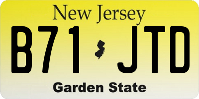 NJ license plate B71JTD