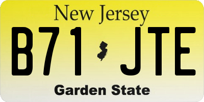NJ license plate B71JTE