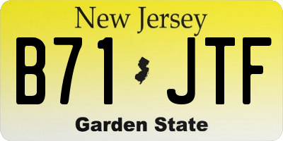 NJ license plate B71JTF