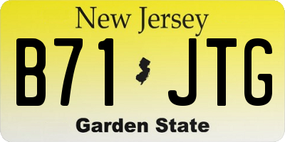 NJ license plate B71JTG
