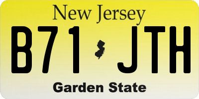 NJ license plate B71JTH