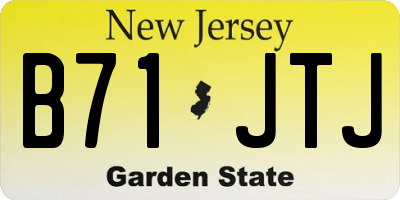 NJ license plate B71JTJ