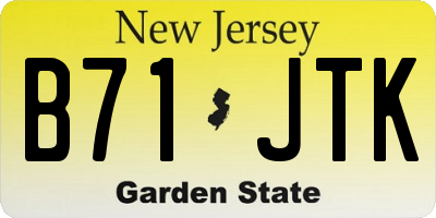 NJ license plate B71JTK