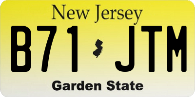 NJ license plate B71JTM
