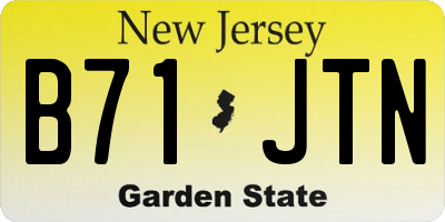NJ license plate B71JTN
