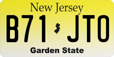 NJ license plate B71JTO