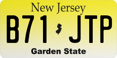 NJ license plate B71JTP