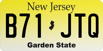 NJ license plate B71JTQ