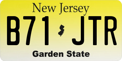 NJ license plate B71JTR