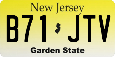 NJ license plate B71JTV