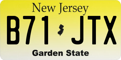 NJ license plate B71JTX