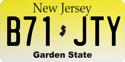 NJ license plate B71JTY