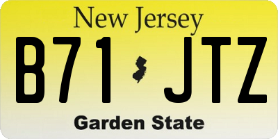 NJ license plate B71JTZ