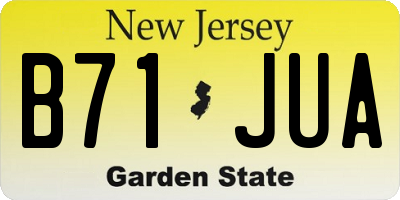 NJ license plate B71JUA