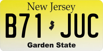 NJ license plate B71JUC